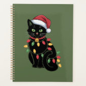 Zwarte Kat Liefhebber Kerst Kitten Cadeau Kat Moed Planner (Voorkant)
