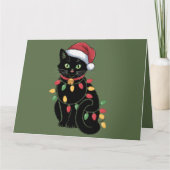 Zwarte Kat Liefhebber Kerstmis Kitten Gift Kat Mam Kaart (Voorkant)