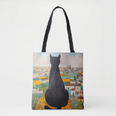 Zwarte Kat Liefhebber Tote Bag (Voorkant)