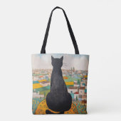 Zwarte Kat Liefhebber Tote Bag (Achterkant)