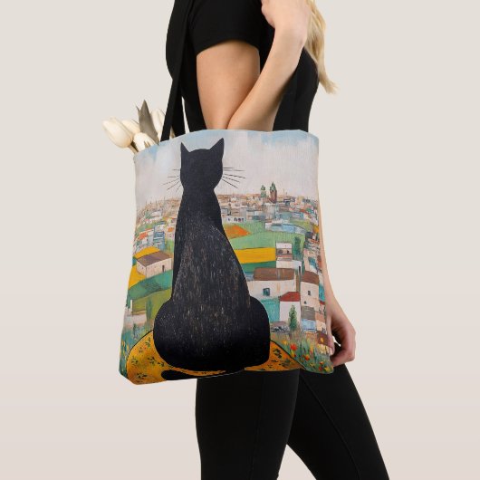 Zwarte Kat Liefhebber Tote Bag (Dichtbij)
