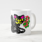 Zwarte kat lijn Herfst  Grote Koffiekop (Voorkant rechts)