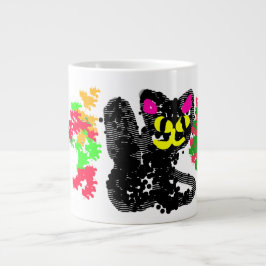 Zwarte kat lijn Herfst Grote Koffiekop