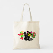 Zwarte kat lijn Herfst  Tote Bag (Achterkant)