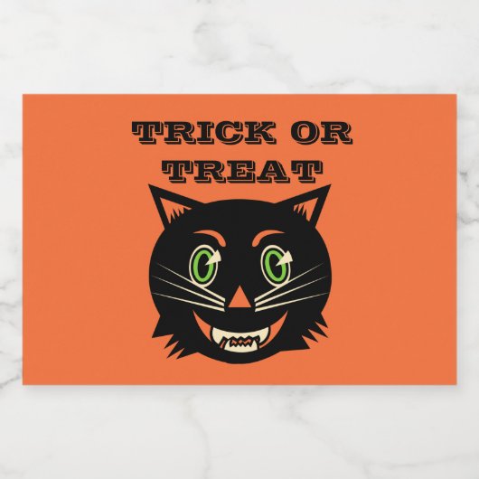  zwarte kat likeurfles etiket (Enkel label)