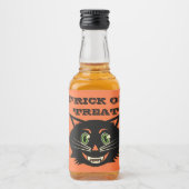  zwarte kat likeurfles etiket (Voorkant)