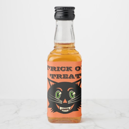  zwarte kat likeurfles etiket (Voorkant)