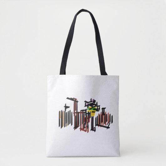Zwarte kat loopt in herfst koel  tote bag (Voorkant)