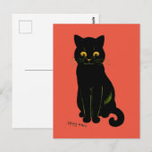 Zwarte kat, Louis Wain Briefkaart (Voorkant / Achterkant)
