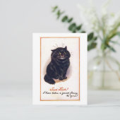 Zwarte kat, Louis Wain Briefkaart (Staand voorkant)