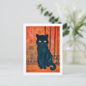 Zwarte kat, Louis Wain Briefkaart (Staand voorkant)