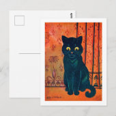 Zwarte kat, Louis Wain Briefkaart (Voorkant / Achterkant)