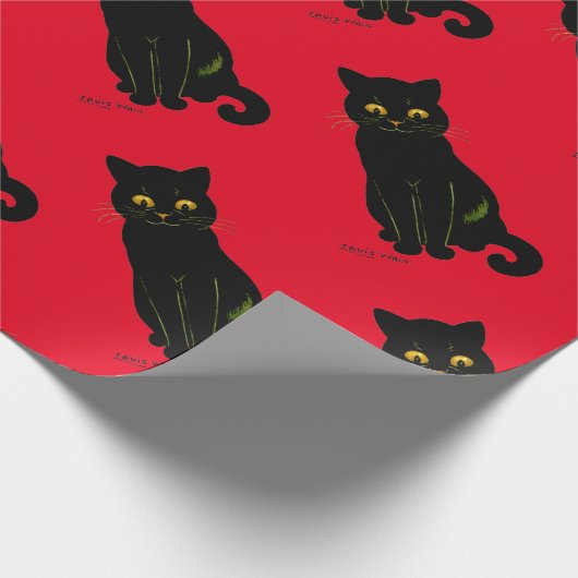 Zwarte kat, Louis Wain Cadeaupapier (Hoek)