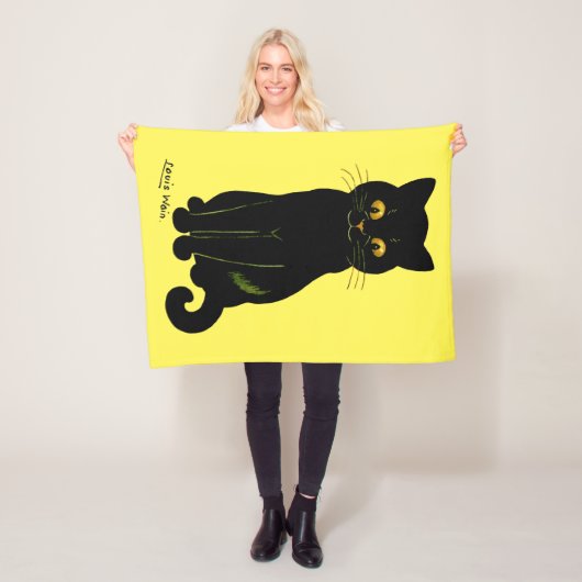 Zwarte kat, Louis Wain Fleece Deken (In situ)