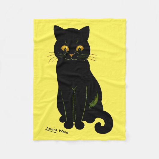 Zwarte kat, Louis Wain Fleece Deken (Voorkant)