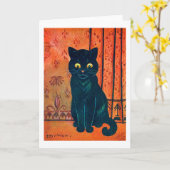 Zwarte kat, Louis Wain Kaart (Gele Bloem)
