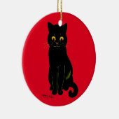 Zwarte kat, Louis Wain Keramisch Ornament (Rechts)