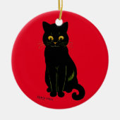 Zwarte kat, Louis Wain Keramisch Ornament (Voorkant)