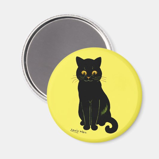 Zwarte kat, Louis Wain Magneet (Voorkant / Achterkant)
