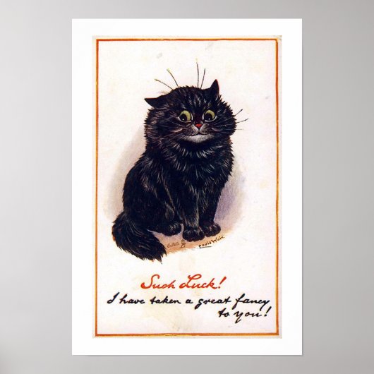 Zwarte kat, Louis Wain Poster (Voorkant)