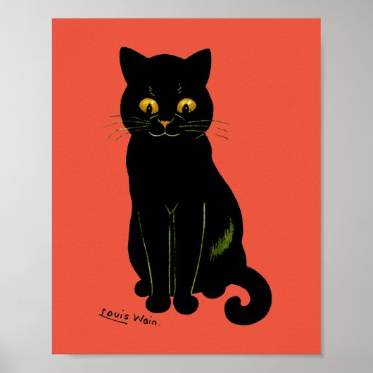 Zwarte kat, Louis Wain Poster (Voorkant)