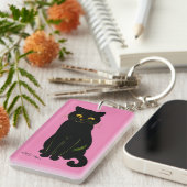 Zwarte kat, Louis Wain Sleutelhanger (Voorkant Rechts)