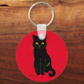 Zwarte kat, Louis Wain Sleutelhanger (Voorkant)