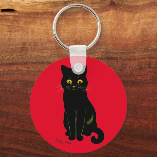 Zwarte kat, Louis Wain Sleutelhanger (Voorkant)