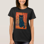 Zwarte kat, Louis Wain T-shirt (Voorkant)