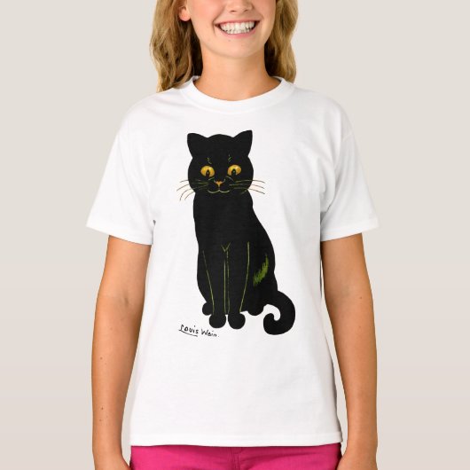 Zwarte kat, Louis Wain T-shirt (Voorkant)