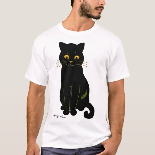 Zwarte kat, Louis Wain T-shirt (Voorkant)
