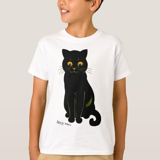 Zwarte kat, Louis Wain T-shirt (Voorkant)