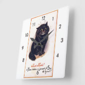 Zwarte kat, Louis Wain Vierkante Klok (Hoek)