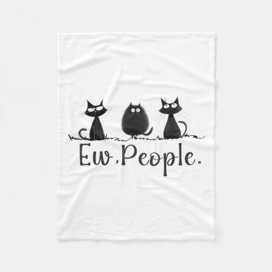 Zwarte Kat Lover Grumpy Graphic Grappig Leuke Nieu Fleece Deken (Voorkant)