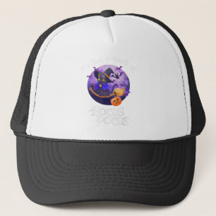 Zwarte Kat Maan Grappig Halloween Kostuum Bosje Trucker Pet