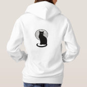 Zwarte Kat & Maan Silhouet Hoodie (Achterkant)