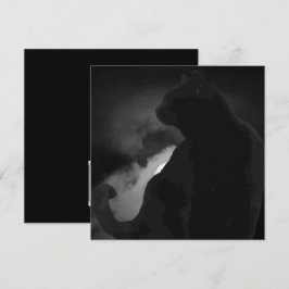 Zwarte Kat Maanlicht Silhouet Kaart