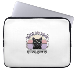 Zwarte Kat Magische Kat Zwarte Kat Vintage Vector  Laptop Sleeve