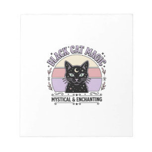 Zwarte Kat Magische Kat Zwarte Kat Vintage Vector  Notitieblok