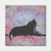 Zwarte kat magneet (Voorkant)