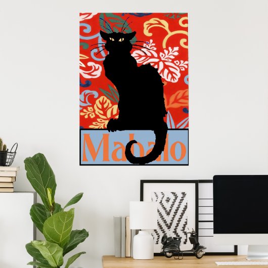 Zwarte kat, Mahalo, Bedankt, Poster (Thuiskantoor)