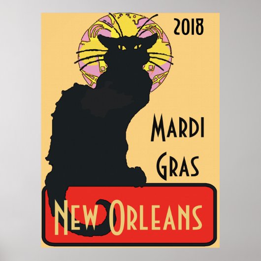 Zwarte Kat, Mardi Gras, bewerken tekst Poster (Voorkant)