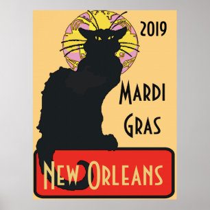 Zwarte Kat, Mardi Gras, bewerken tekst Poster
