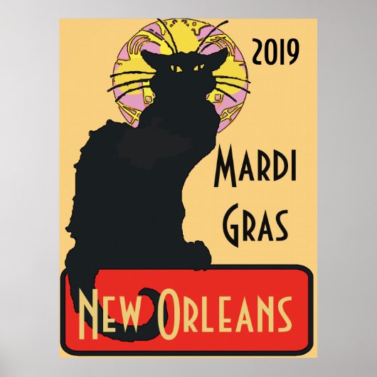 Zwarte Kat, Mardi Gras, bewerken tekst Poster (Voorkant)