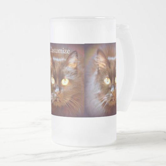 zwarte kat matglas bierpul (Voorkant rechts)