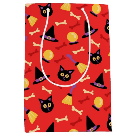 Zwarte kat medium cadeauzakje (Voorkant)