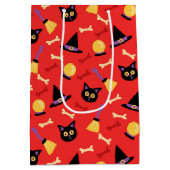 Zwarte kat medium cadeauzakje (Achterkant)