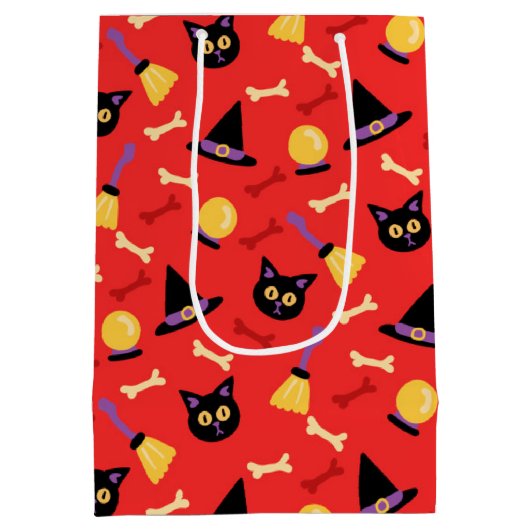 Zwarte kat medium cadeauzakje (Achterkant)