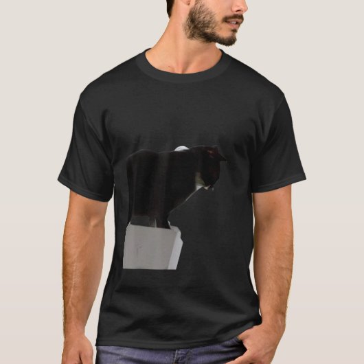 Zwarte kat meme geestige kitten t-shirt (Voorkant)