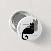 Zwarte Kat Meme Knop Ronde Button 3,2 Cm (Voorkant /achterkant)